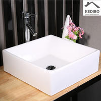 430*430 Square Bathroom Counter Top Ceramic Basin 7037F