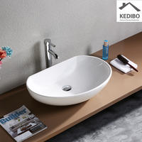 605x410 Half Ellipse Bathroom Ceramic Art Basin 7074