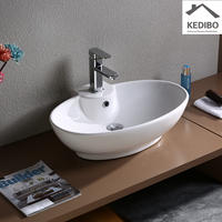 600x440 Oval Bathroom Ceramic Basin With  Tap Hole 7099