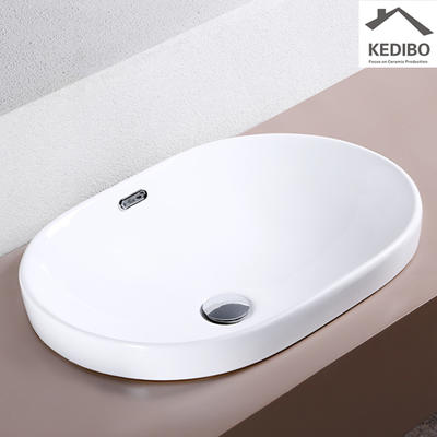 595X410 Oval Semi-embedded Above Counter Top Basin  018