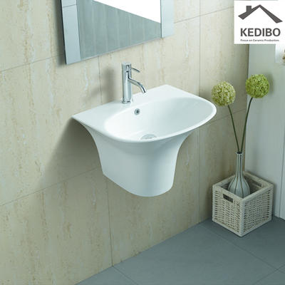 555X470 Half  Pedestal Wall Hung Basin With One Tap Hole 5100B