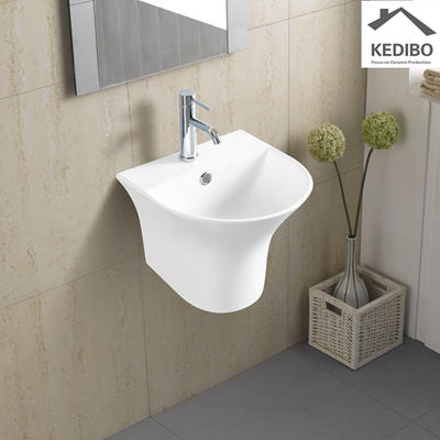 350x350 Small Size Round Wall Hung Ceramic Basin 5300D