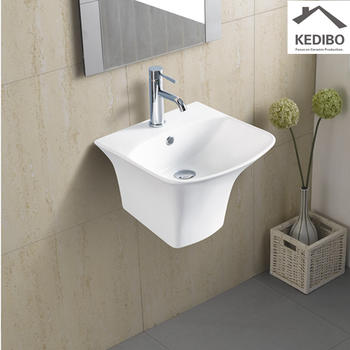 355X350 Square Bathroom Wall Hung Basin Sink 5200D