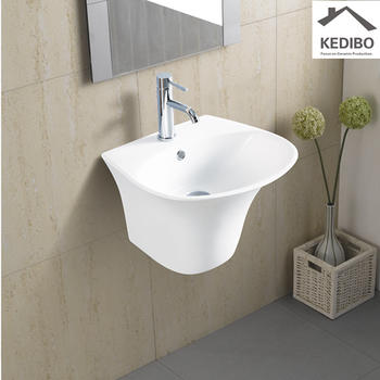 485x450 Round Bowl Ceramic Washing Sink Wall Hung Installation 5600C