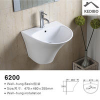 485x465 Thin Edge Wall Hung Ceramic Sink 6200