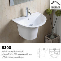 610x465 Oval Wall Hung Basin Bathroom Sink 6300