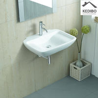 610x465 Classical  Rectangle White Wall Hung Basin Sink 1226