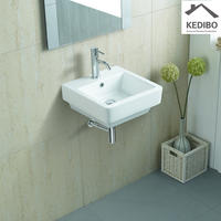 430x430 Square Bathroom Wall Hung Basin With Overflow 1028A