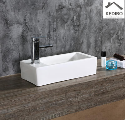 405x245 Long and Narrow Small Size Powder Room Basin Sink 7098A