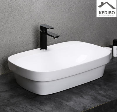 600x420 Bathroom Ceramic Washbasin Sink With Round Corner 0043