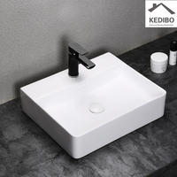 455x355 Slim Square Ceramic Washbaisn Sink Without Overflow 7603