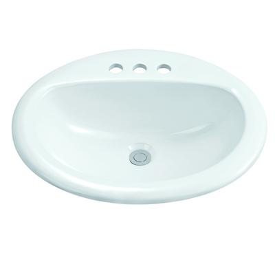 500x420 Oval Semi Recessed Ceramic Basin Sink With 1-2003