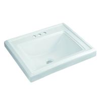 580x470 Rectangle Bathroom Three Tap Holes Ceramic Basin Sink 3-2301