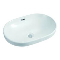 585x400 Oval Bathroom Semi Recessed Basin Sink 102