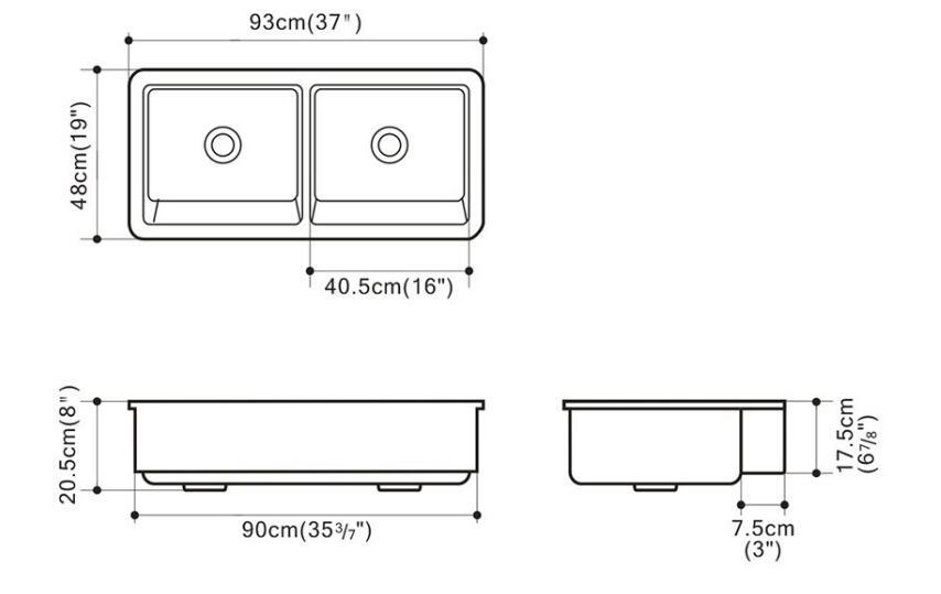 New Product China Factory Double Bowl Ceramic Kitchen Sink (KS-01D)-2